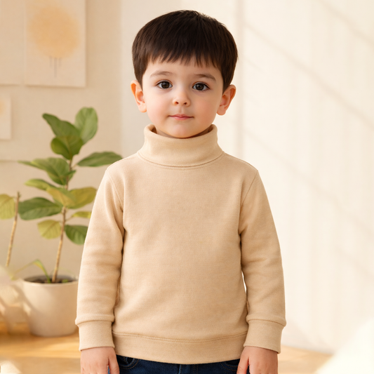 Sy Kids Mock Neck Light Brown - Sunshine