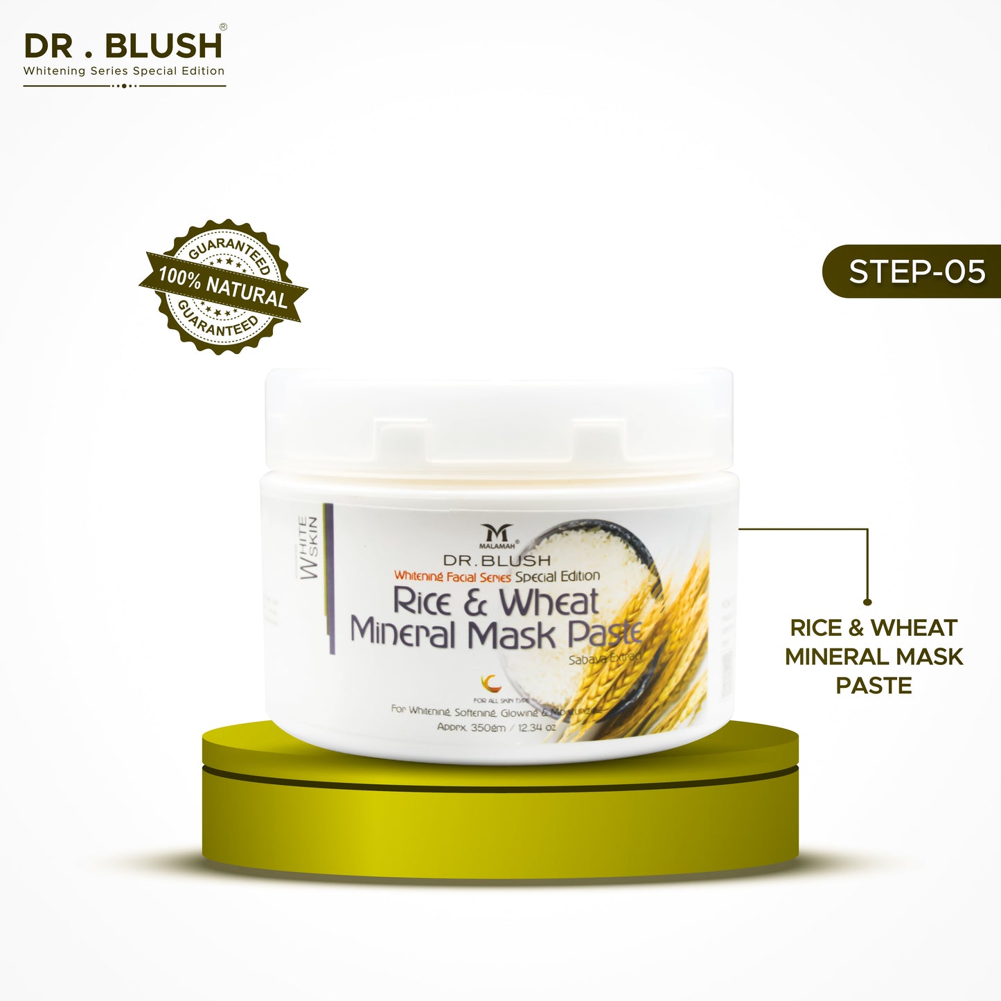 Dr Blush Rice & Wheat Whitening Facial ( full set ) [ 5 items ]